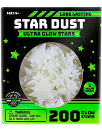 Ultra Brighter Glow in the Dark Stars; Special Deal 200 Count w/ Bonus Moon, Amazing for Children and Toddler Decorations Wall Stickers for Boys! FREE Constellation Guide
