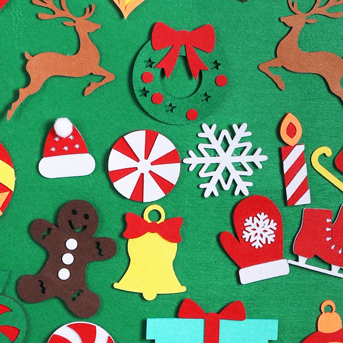 Garma DIY Felt Christmas Tree Set with 41PCS Kids Wall Hanging Detachable Ornaments, Felt Christmas Craft Kits Decorations for Toddler Xmas Gifts New Year Parties Supplies