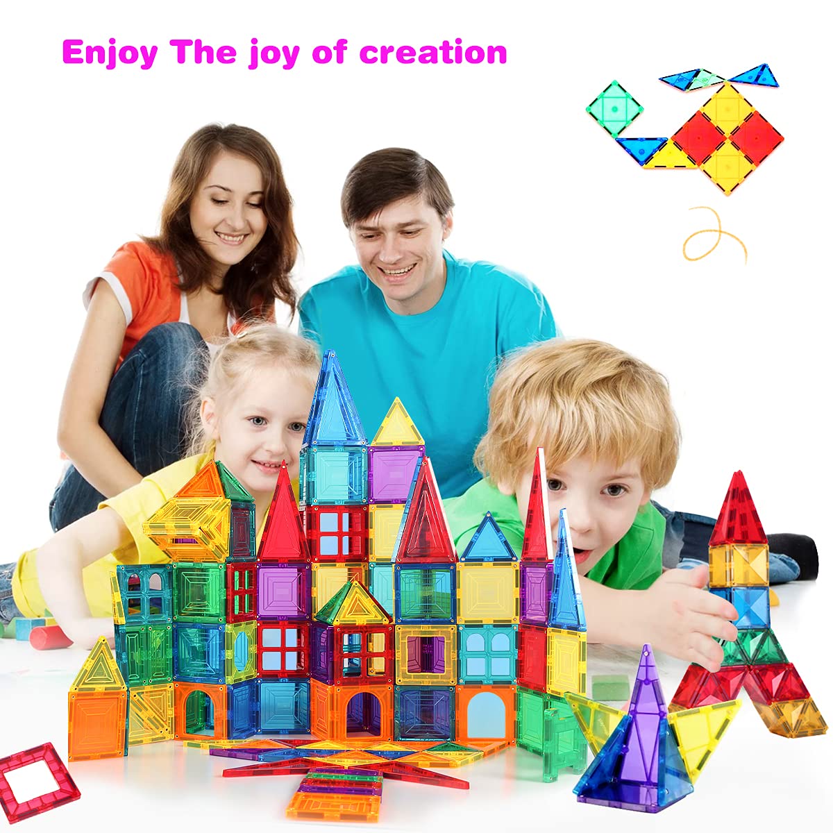 Magnetic Tiles Building Blocks STEM Magnet Blocks Toys for 3+ Year Old Boys and Girls,Educational Toy Gifts for Toddlers Kids Develop Children's Ability to Observe,Imagine,Practice.