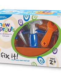 Learning Resources New Sprouts Fix It!, Fine Motor Tools for Toddlers, Pretend Play Toy Tool Set, Outdoor Toys, 6 Piece, Ages 2+
