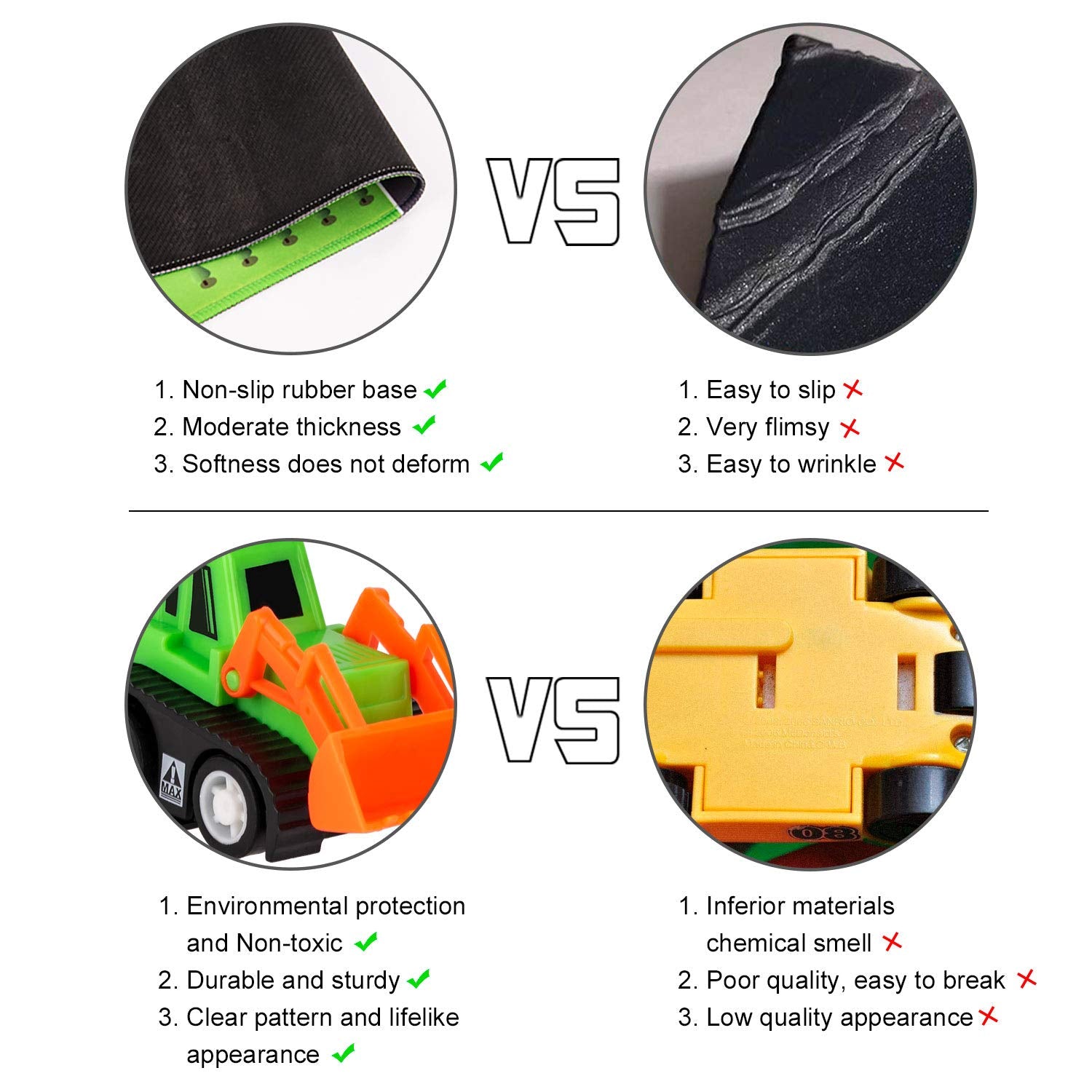 Construction Toys with Play Mat, Engineering Vehicles Set Include 6 Construction Trucks, 4 Road Signs, 14" x 18" Playmat, Pull Back Car Toys, Toys for 3 4 5 Year Old Boys Toddle Kid