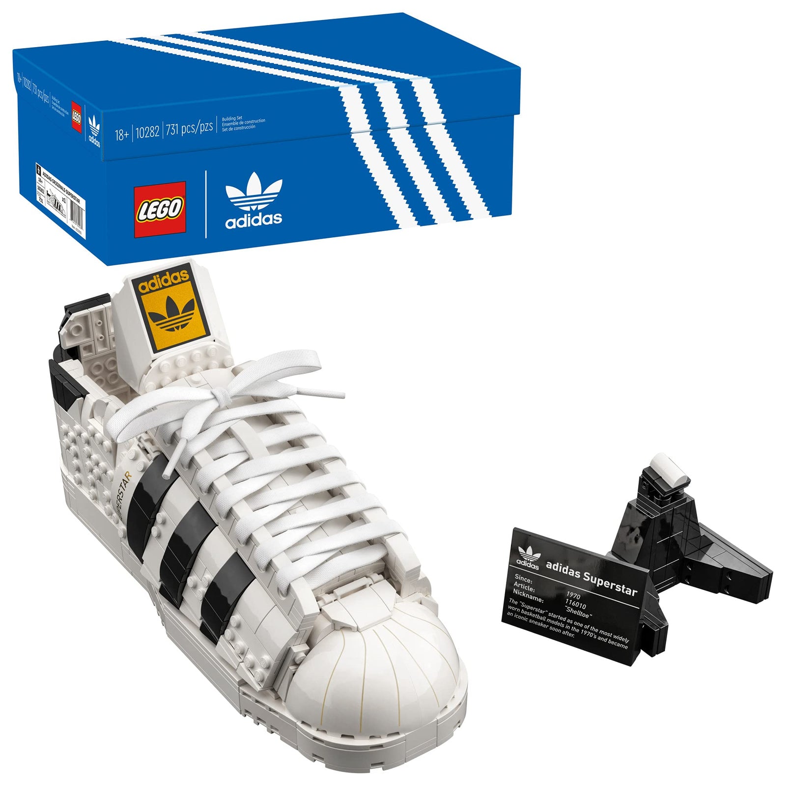 LEGO Adidas Originals Superstar 10282 Building Kit; Build and Display The Iconic Sneaker; New 2021 (731 Pieces)