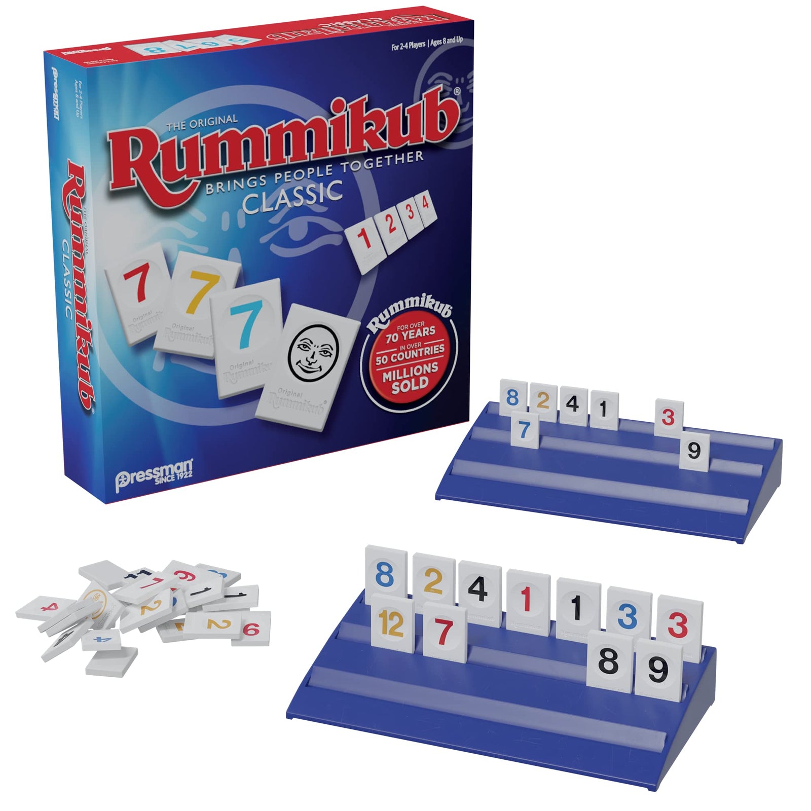 Rummikub by Pressman - Classic Edition - The Original Rummy Tile Game, Blue