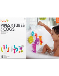 Boon BUNDLE Building Toddler Bath Tub Toy with Pipes, Cogs and Tubes for Kids Aged 12 Months and Up, Multicolor (Pack of 13)
