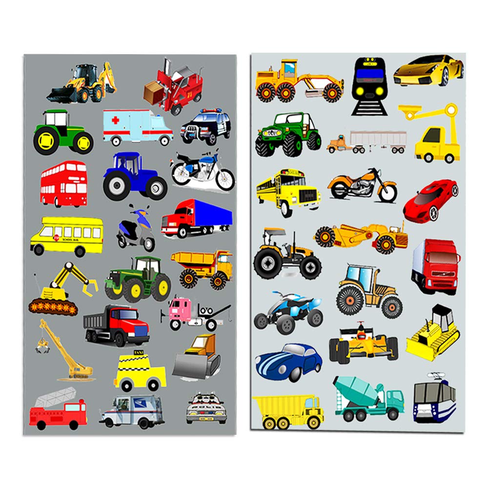Cars and Trucks Stickers Party Supplies Pack Toddler -- Over 160 Stickers (Cars, Fire Trucks, Construction, Buses & More!)