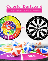 Toys Darts Games - Dart Board for Kids with 12 Balls - Boys Gifts Girls Toys for Indoor Outdoor Play, Birthday Party Throwing Target Games for Children Age 3 4 5 6 7 8 9 10 11 12 13 Year Old and Up
