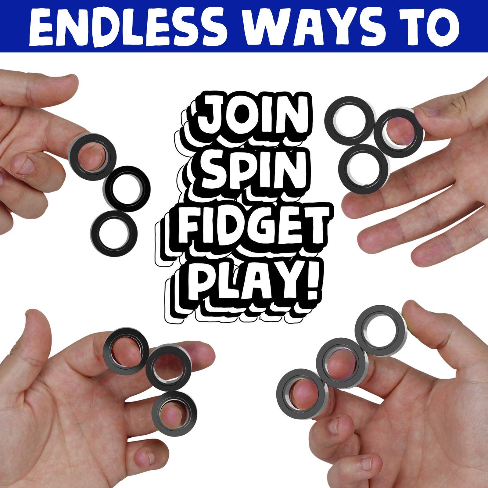 BunMo Fidget Toys - Magnetic Fidget Rings Fidget Toy. The Fidget Ring Spins, Connects, and Separates, Making Ideal Stress Toys and Sensory Toys. Fidget Magnets Make Ideal Stocking Stuffers.