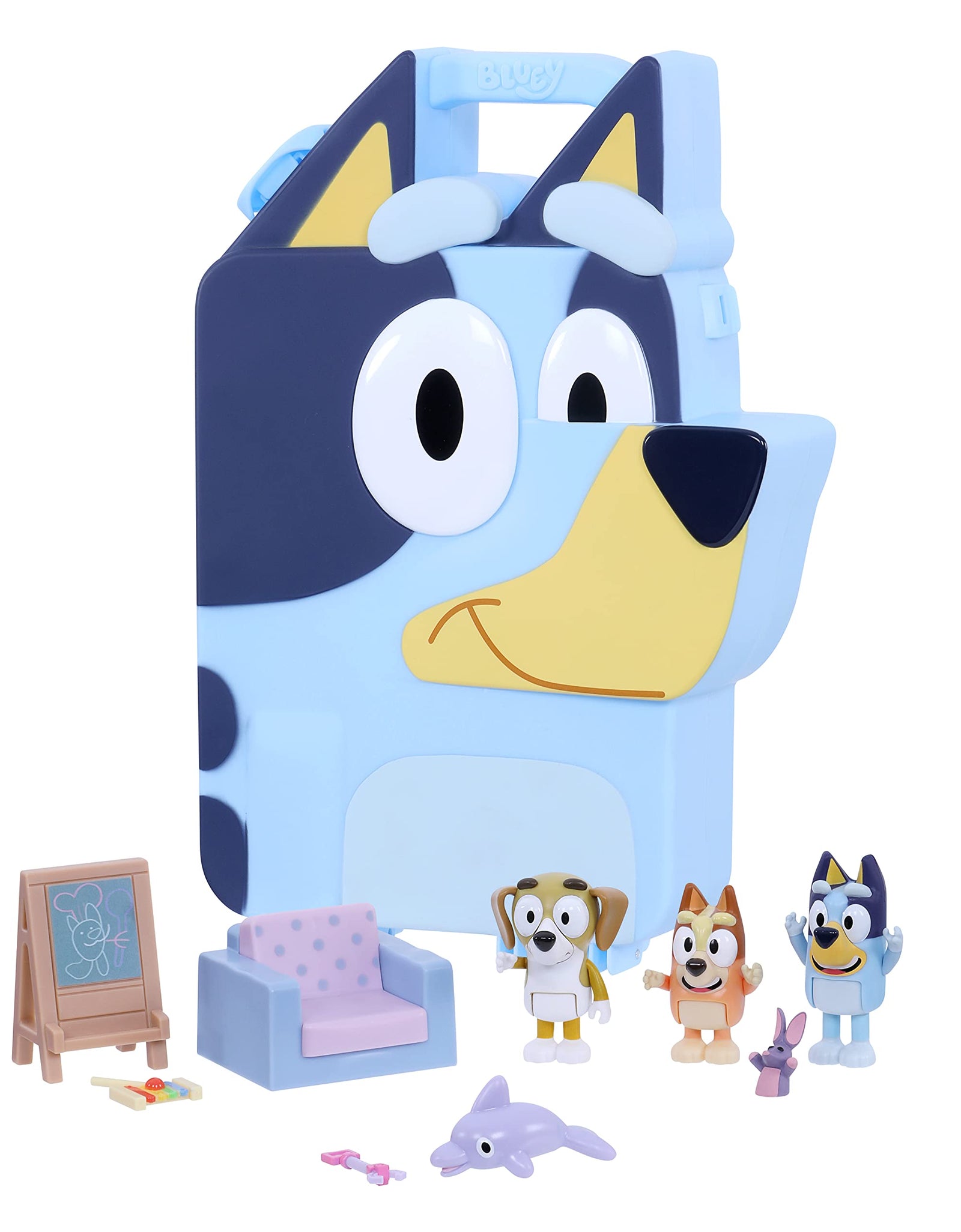 Bluey's Deluxe Play & Go Playset with 2.5-3 inch Figures