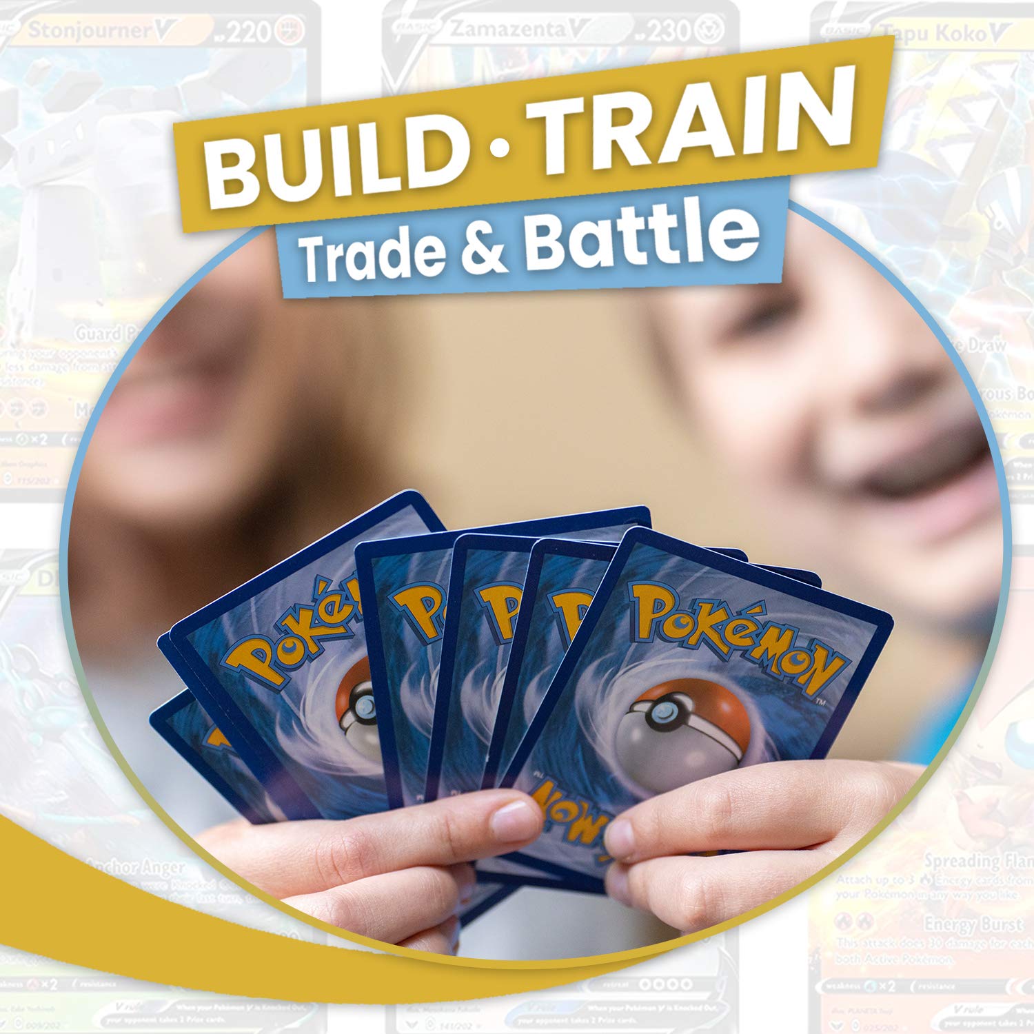 200 Assorted Pokemon Cards - 3 GX Ultra Rares, 4 Rare Cards, 3 Holographics, 90 Common/Uncommons, and 100 Energy Cards - Includes Golden Groundhog Treasure Chest Storage Box