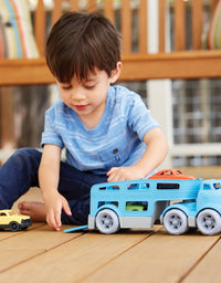 Green Toys Car Carrier, Blue - Pretend Play, Motor Skills, Kids Toy Vehicle. No BPA, phthalates, PVC. Dishwasher Safe, Recycled Plastic, Made in USA.
