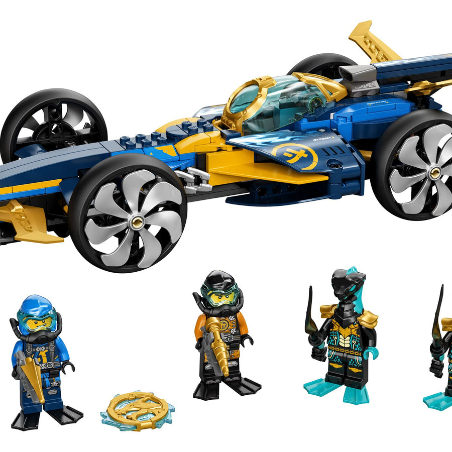 LEGO NINJAGO Ninja Sub Speeder 71752 Building Kit; Amphibious Car Toy with NINJAGO Cole and Jay Minifigures; New 2021 (356 Pieces)