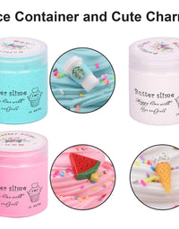 Slime Kit with 3 Pack Butter Slime,Pink Watermelon,White Ice Cream and Ocean Coffee,Scented Slime Kit for Girls and Boys ,Super Soft and Non Sticky DIY Surprise Slime
