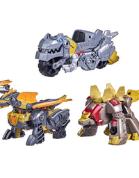 Transformers Dinobot Adventures Dinobot Squad Grimlock, Dinobot Snarl, and Predaking 3-Pack Converting Figures, 4.5-Inch Toys, Ages 3 and Up
