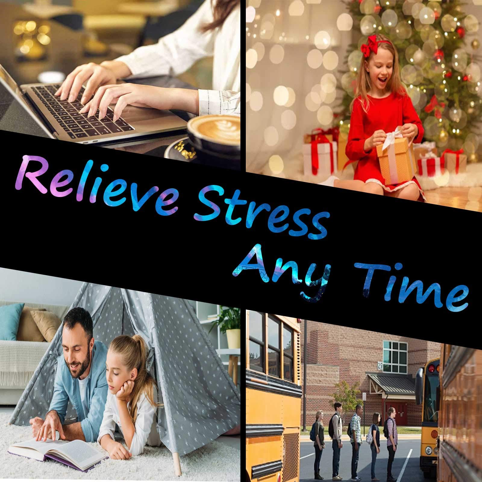 Fidget Toys Infinity Cube, Fidget Blocks for Stress and Anxiety Relief Mini Preschool Toys, Fidget Cube Toy Relaxing Hand-Held for Adults and Kids, Killing Time for ADD/ADHD/OCD (Starry Sky) Eoqiza