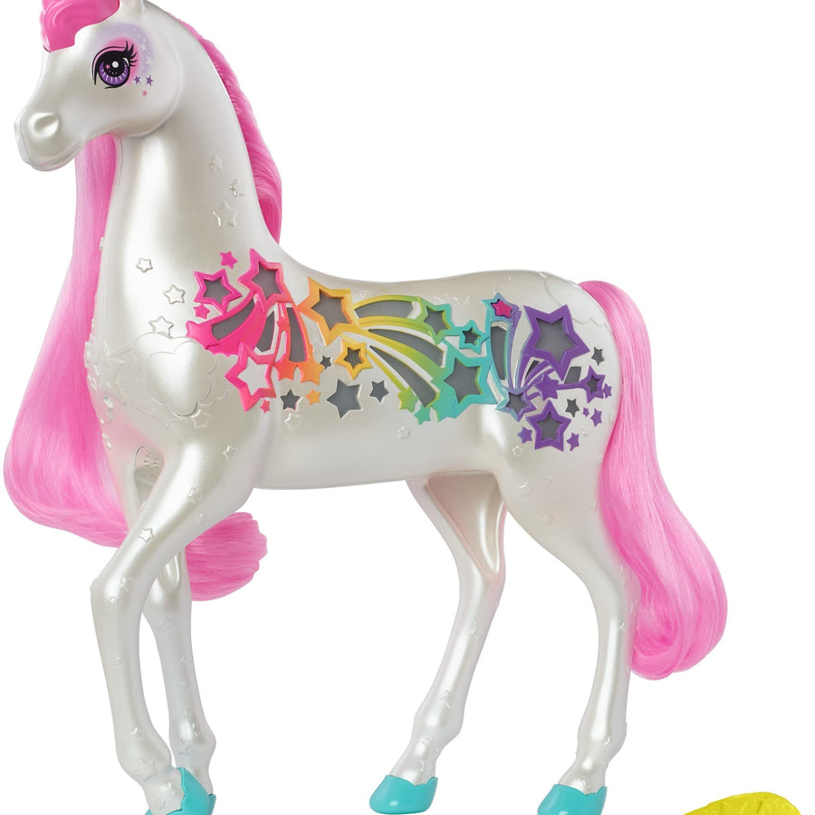 Barbie Dreamtopia Brush 'n Sparkle Unicorn with Lights and Sounds, White with Pink Mane and Tail, Gift for 3 to 7 Year Olds [Amazon Exclusive]