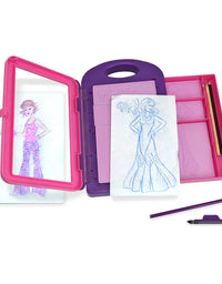 Melissa & Doug Fashion Design Art Activity Kit - 9 Double-Sided Rubbing Plates, 4 Pencils, Crayon

