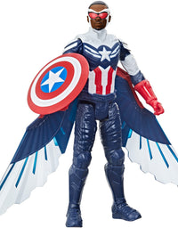 Avengers Marvel Studios Titan Hero Series Captain America Action Figure, 12-Inch Toy, Includes Wings, for Kids Ages 4 and Up
