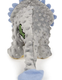 godog Dinos Triceratops with Chew Guard Technology Tough Plush Dog Toy, Grey, Large
