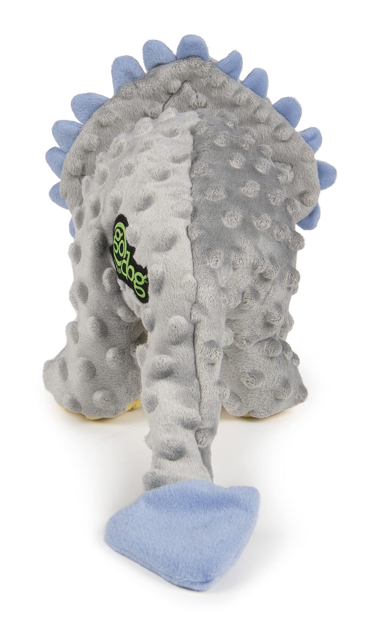 godog Dinos Triceratops with Chew Guard Technology Tough Plush Dog Toy, Grey, Large