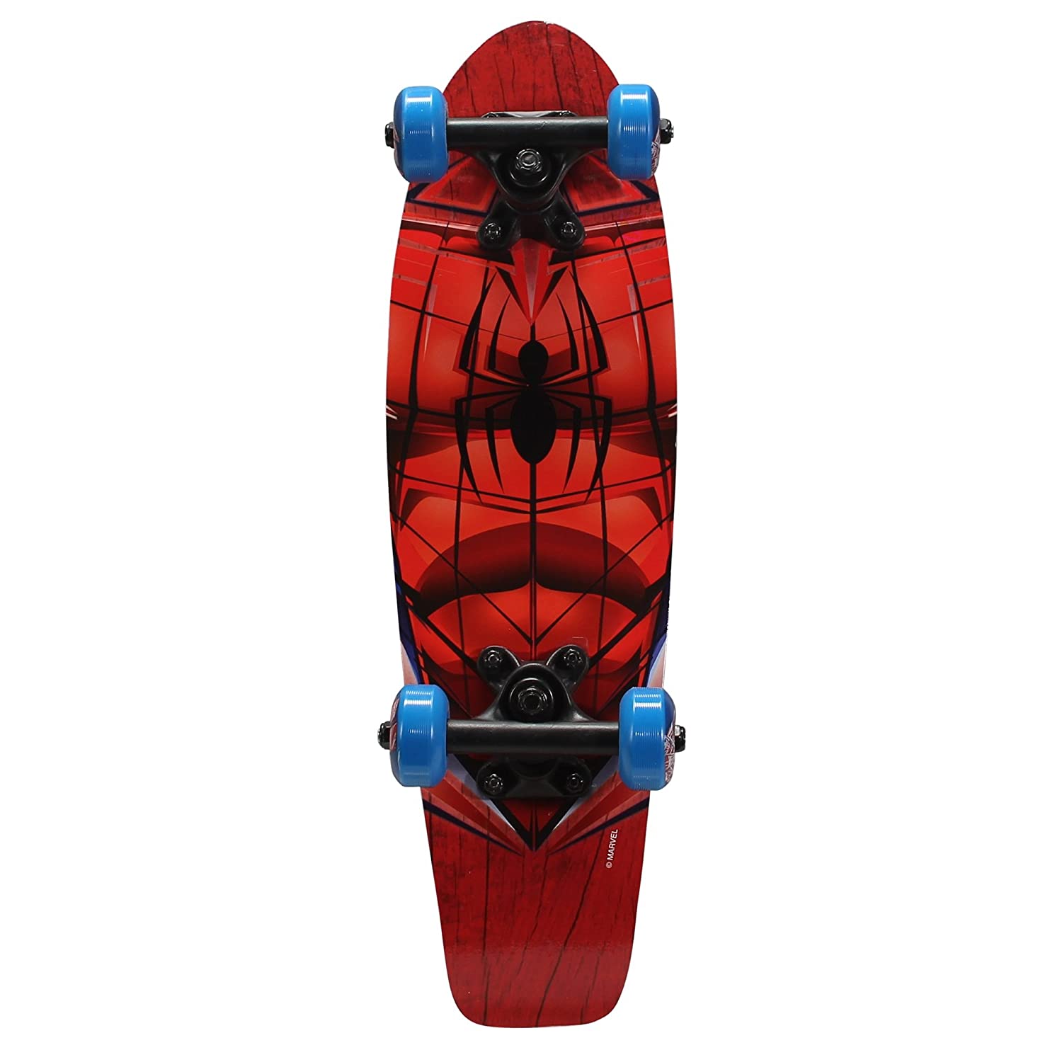 PlayWheels Ultimate Spider-Man 21 Inch Wood Cruiser Skateboard - Beginner Skateboard for Kids - Spidey Eyes