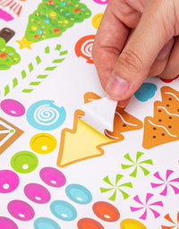 Make-a-Gingerbread House Stickers for Kids - Christmas Party Game/Craft/Activity/Favor/Supplies - 13 Finished Products
