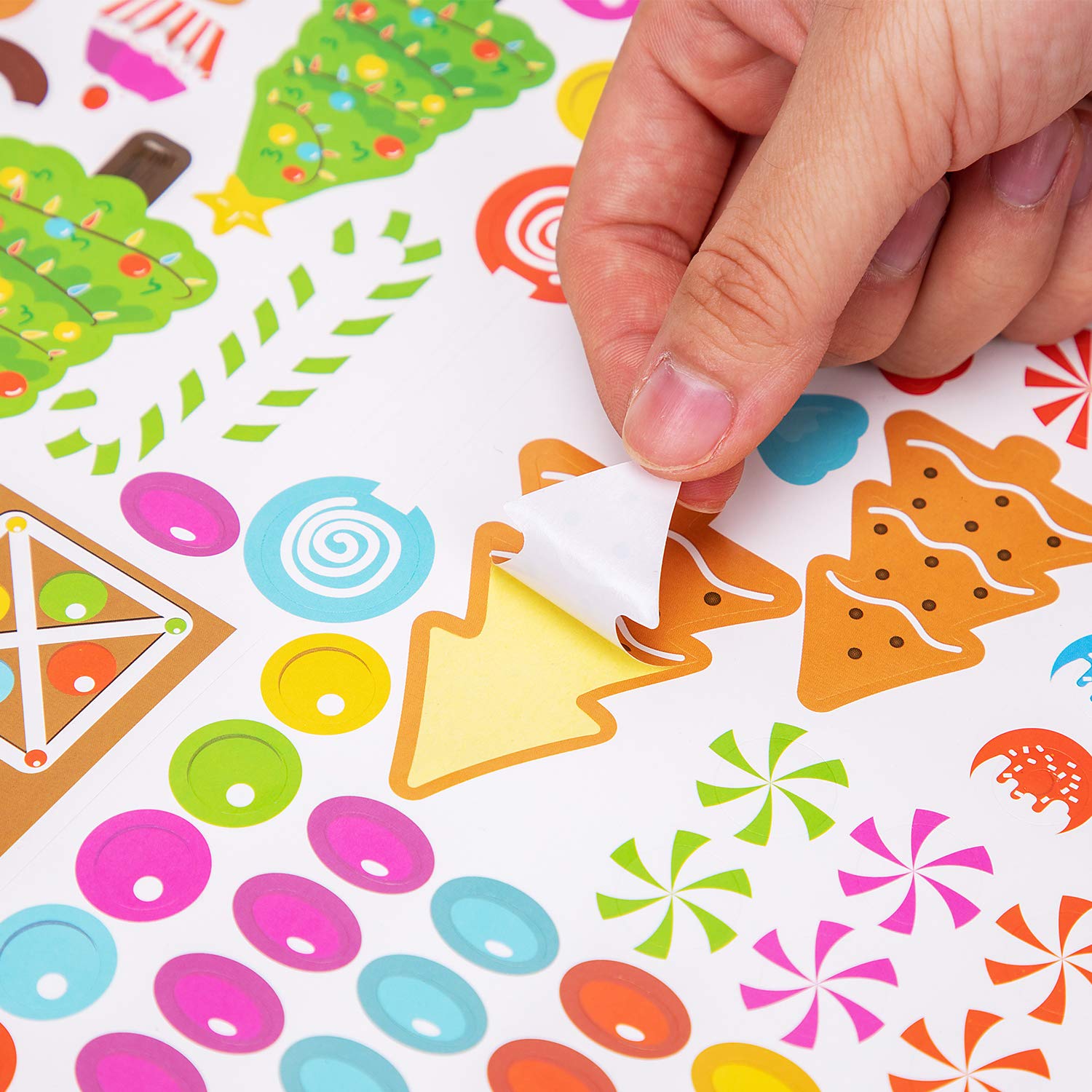 Make-a-Gingerbread House Stickers for Kids - Christmas Party Game/Craft/Activity/Favor/Supplies - 13 Finished Products