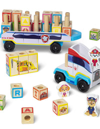 Melissa & Doug PAW Patrol Wooden ABC Block Truck (33 Pieces)
