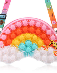 UOYHXQ Pop Purse Fidget Toy for Girls, Rainbow Cloud Pop Shoulder Bag Fidget Purse, Christmas Pop Fidget Toys Bag School Supplies, Sensory Stress Relief Crossbody Handbag Party Fidgets Gifts for Girls
