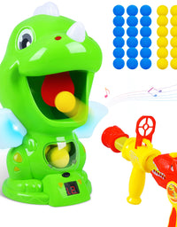 Dinosaur Toys Shooting Target Toy Gun for Kids-Air Pump Shooting Game with 36 Foam Balls,Electronic Target Practice Party Toys with Score Record,Sound and LED,Gifts for 5 6 7 8 9 Years Old Boys Girls
