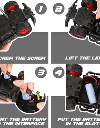 GaHoo Remote Control Car for Kids - Durable Non-Slip Off-Road Shockproof RC Racing Car (Gray) RC Toys Car for Ages 3 4 5 6 7 8 Year Old Boys and Girls Best Gifts
