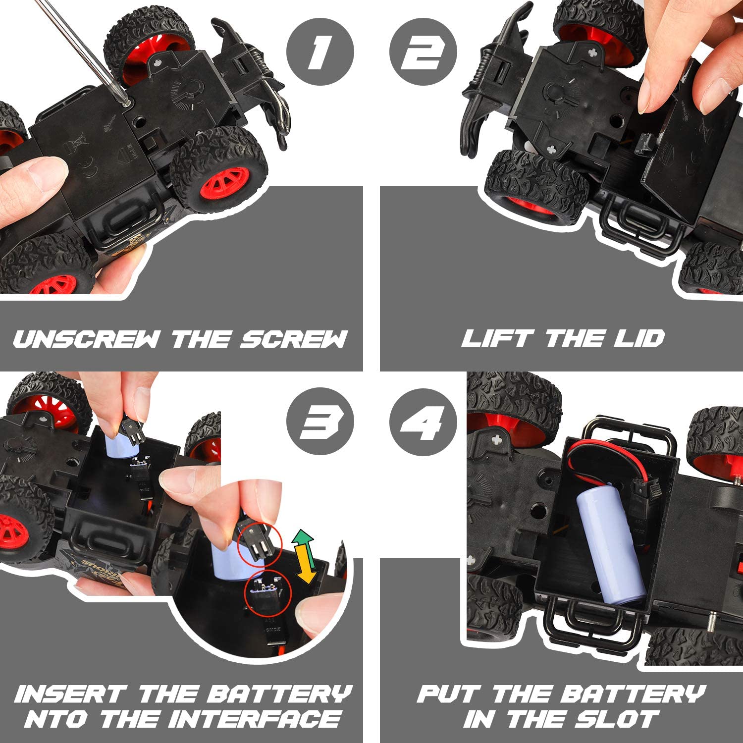 GaHoo Remote Control Car for Kids - Durable Non-Slip Off-Road Shockproof RC Racing Car (Gray) RC Toys Car for Ages 3 4 5 6 7 8 Year Old Boys and Girls Best Gifts