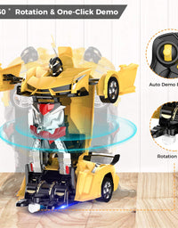 Desuccus Remote Control Car, Transform Robot RC Cars for Kids Toys, 2.4Ghz 1:18 Scale Racing Car with One-Button Deformation, 360°Drifting, Transforming Robot Car Toy for Boys Girls
