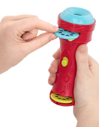 B. toys – Light Me To The Moon – Children’S Projector Flashlight with Image Reels That Make Everything Cosmic & Bright, Red
