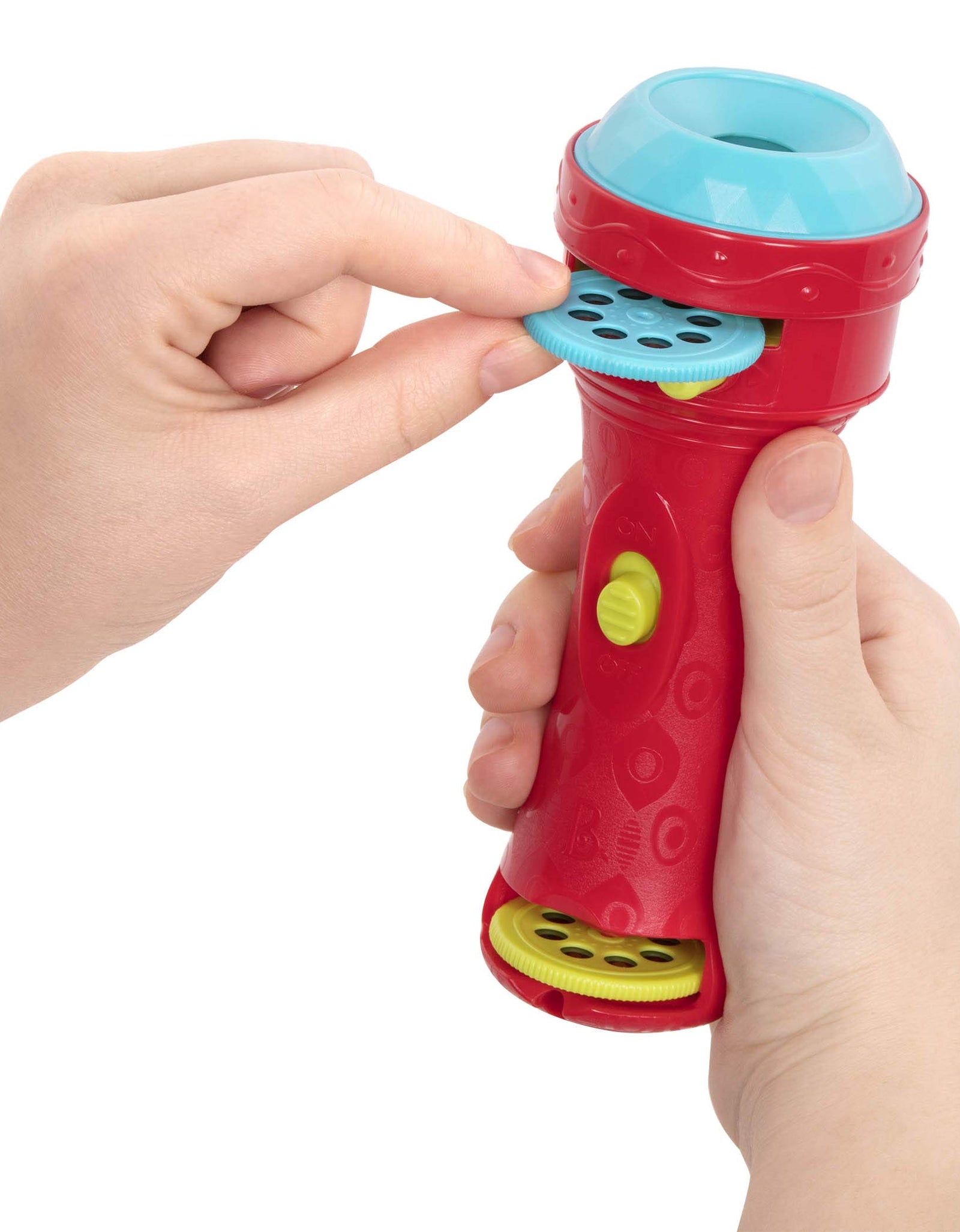 B. toys – Light Me To The Moon – Children’S Projector Flashlight with Image Reels That Make Everything Cosmic & Bright, Red