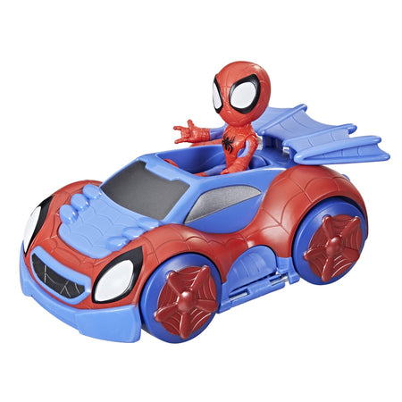 Marvel Spidey and His Amazing Friends Change 'N Go Web-Crawler and Spidey Action Figure, 2 in 1 Vehicle, 4-Inch Figure, for Kids Ages 3 and Up, Frustration Free Packaging