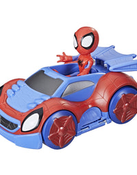 Marvel Spidey and His Amazing Friends Change 'N Go Web-Crawler and Spidey Action Figure, 2 in 1 Vehicle, 4-Inch Figure, for Kids Ages 3 and Up, Frustration Free Packaging
