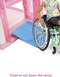 Barbie Ken Fashionistas Doll #167 with Wheelchair & Ramp Wearing Tie-Dye Shirt, Black Shorts, White Sneakers & Sunglasses, Toy for Kids 3 to 8 Years Old
