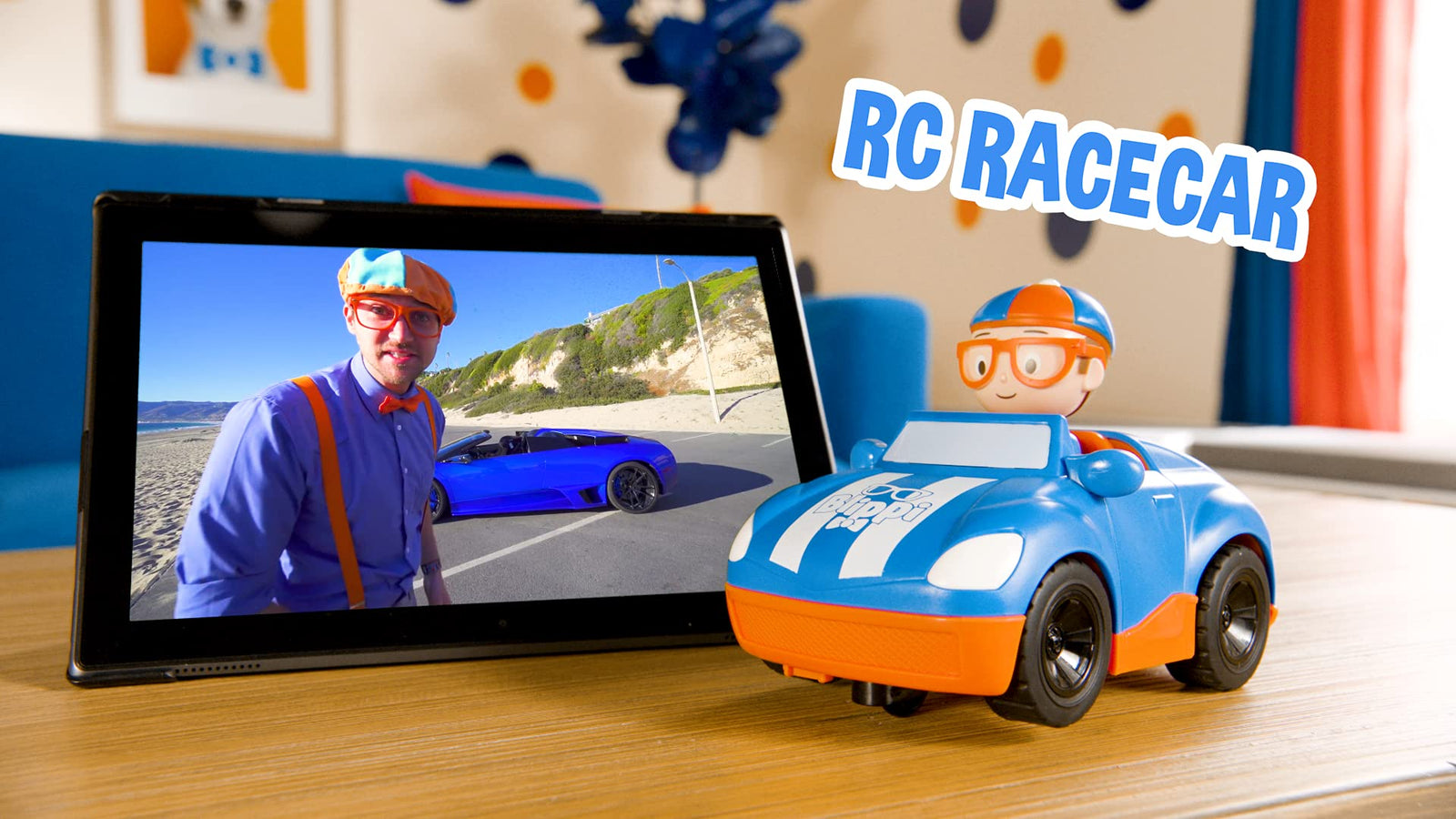 Blippi Racecar - Fun Remote-Controlled Vehicle Seated Inside, Sounds - Educational Vehicles for Toddlers and Young Kids