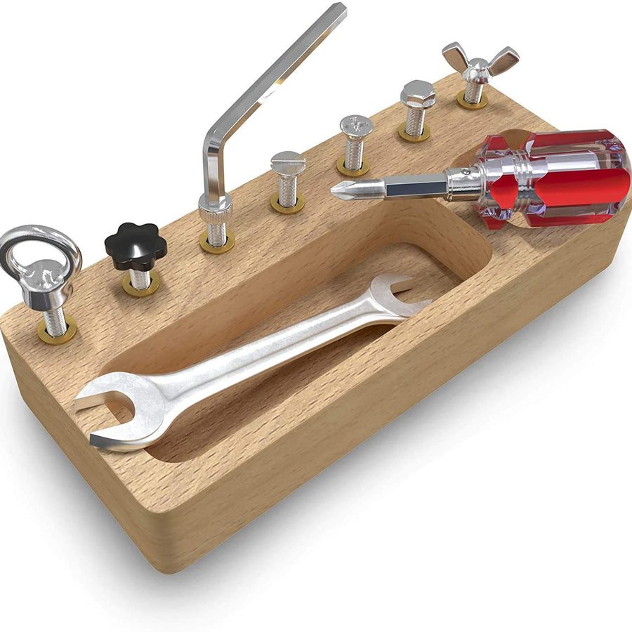 Panda Brothers Montessori Screw Driver Board for Kids - Basic Skills Educational Sensory Toy, Learning Wooden Montessori Materials for 3 4 5 Year Old Kids and Toddlers, Preschool, Classroom STEM Toy