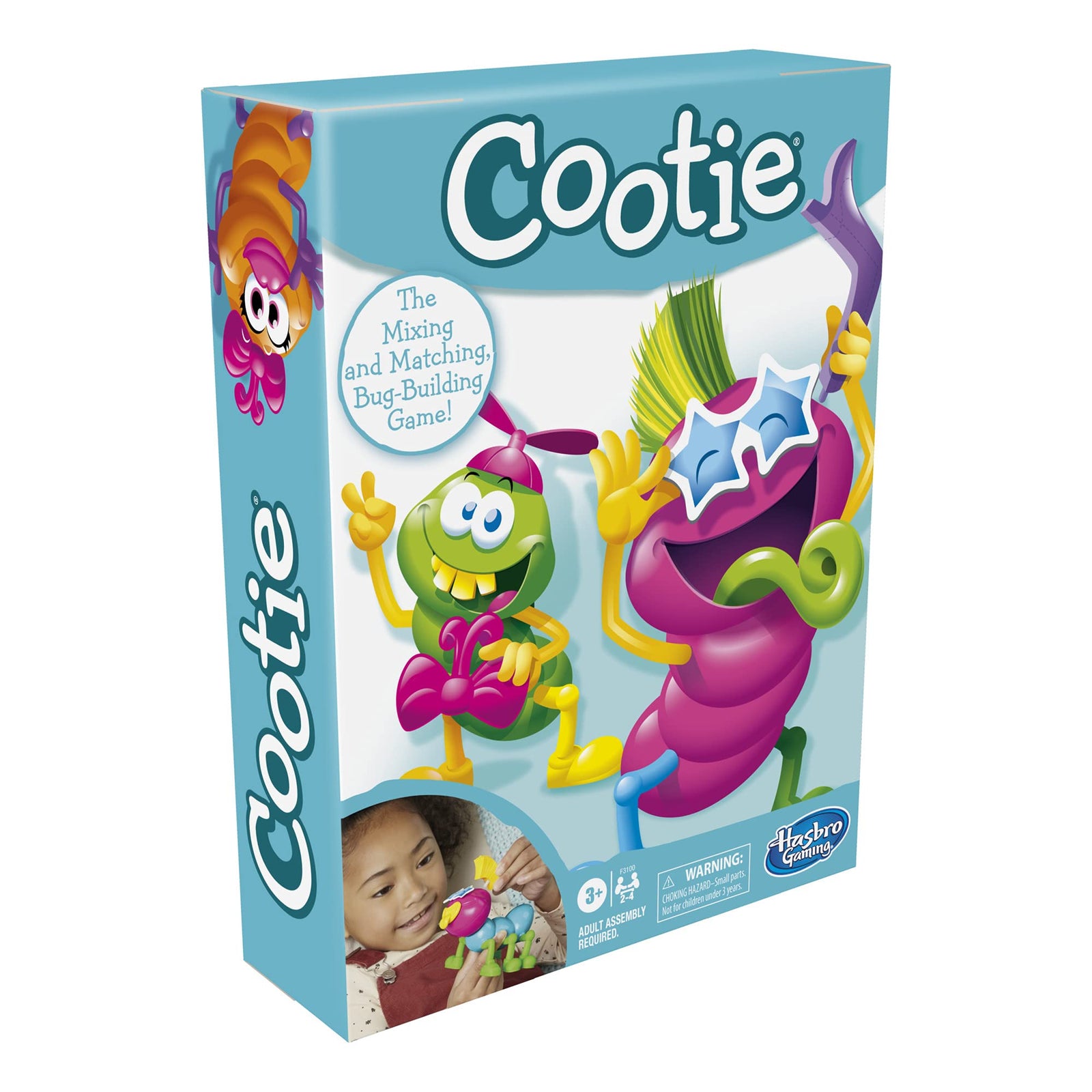 Hasbro Gaming Cootie Mixing and Matching Bug-Building Game for Preschoolers and Kids Ages 3 and Up, for 2-4 Players