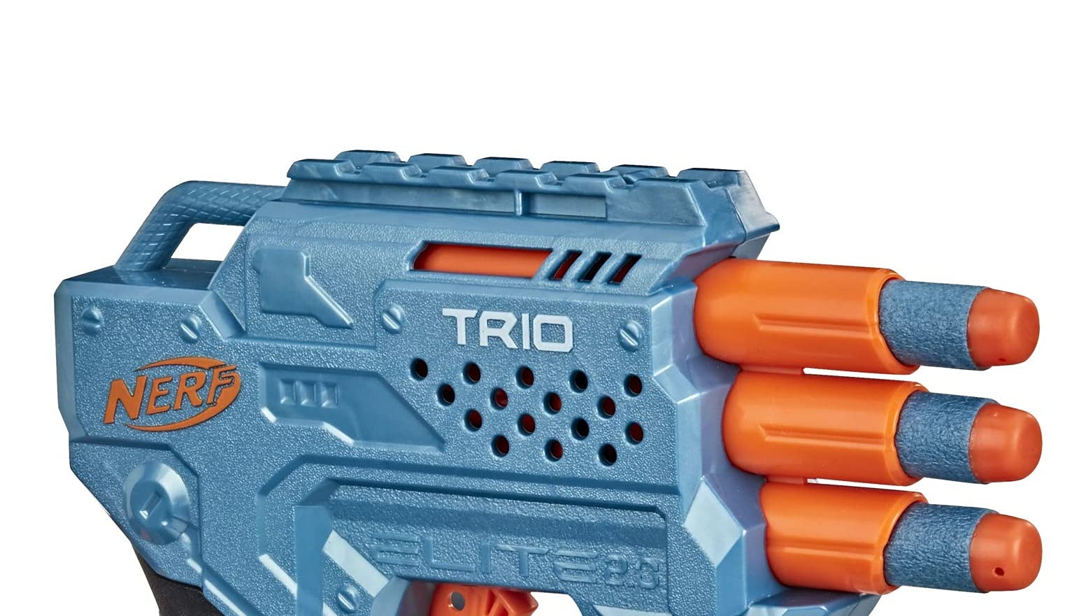 NERF Elite 2.0 Trio SD-3 Blaster -- Includes 6 Official Darts -- 3-Barrel Blasting -- Tactical Rail for Customizing Capability