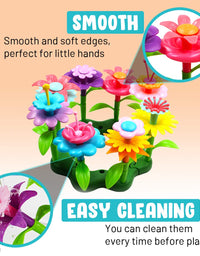FUNZBO Flower Garden Building Toys for Girls - STEM Toy Gardening Pretend Gift for Kids - Stacking Game for Toddlers playset - Educational Activity for Preschool Children Age 3 4 5 6 7 Year Old Boys
