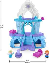 Fisher-Price Little People – Disney Frozen Elsa’s Enchanted Lights Palace musical playset with Anna and Elsa figures for toddlers and preschool kids
