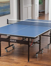 JOOLA Inside - Professional MDF Indoor Table Tennis Table with Quick Clamp Ping Pong Net and Post Set - 10 Minute Easy Assembly - Ping Pong Table with Single Player Playback Mode
