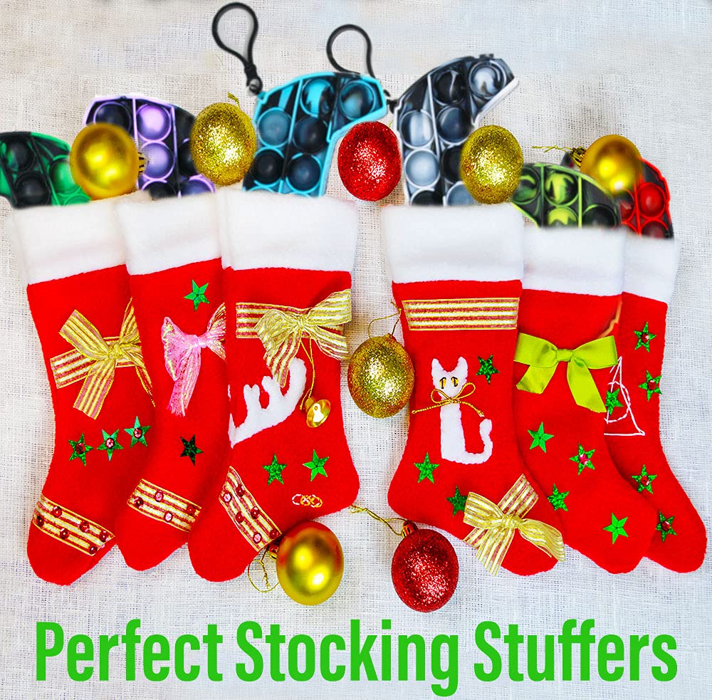 KINIA 8 Pack Fidget Toys Mini Pop It Sensory Controller Toy Fidgets Keychain - Patent Pending - Controller Shaped Keychain Pop It Toy for Kids Children Adults (8 Pack, Controller Multicolor)