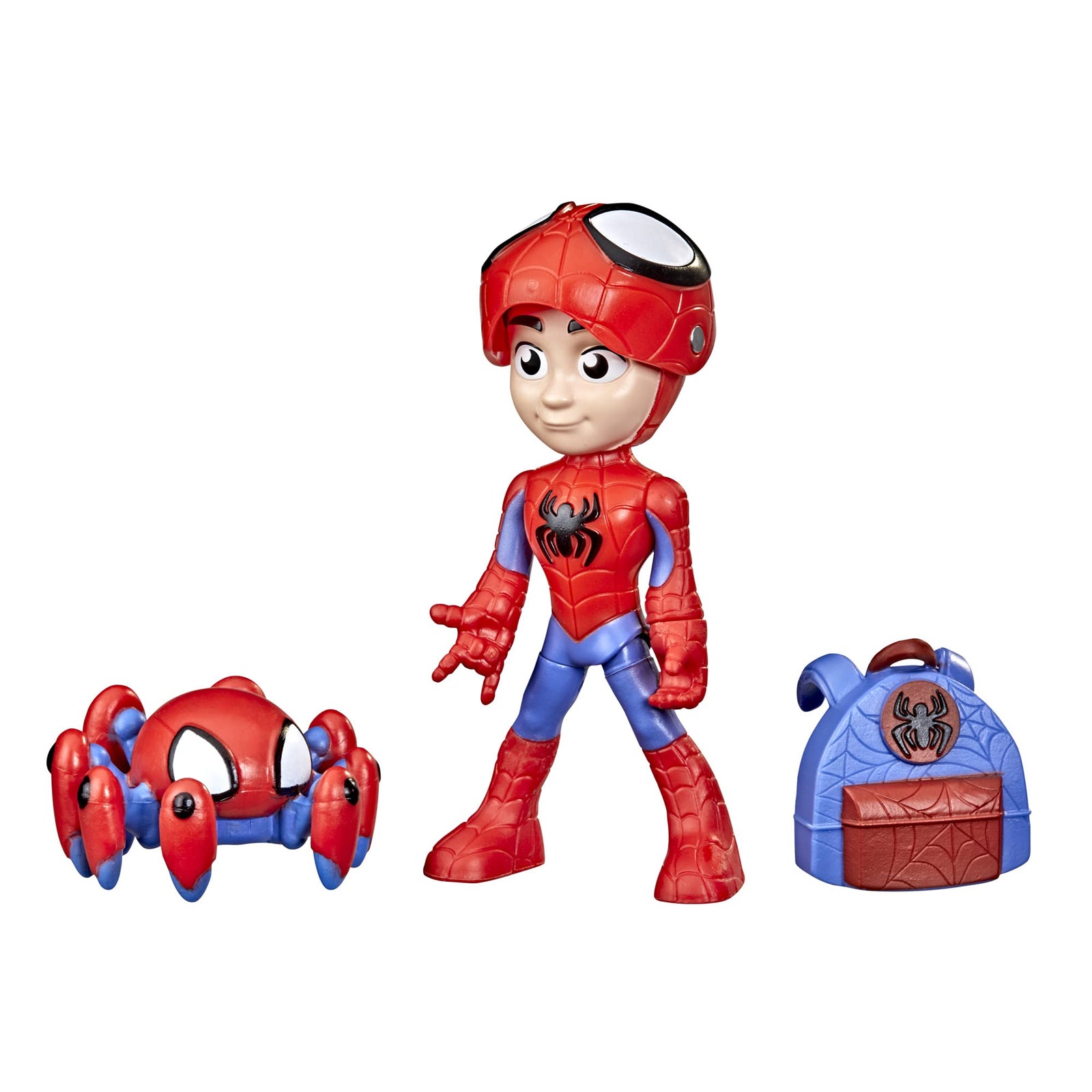 Marvel Spidey and His Amazing Friends Hero Reveal 2-Pack, 4-Inch Scale-Action Figures,-Mask Flip Feature, Spidey and Trace-E, 3 and Up