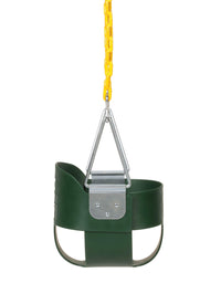 Eastern Jungle Gym Heavy-Duty High Back Full Bucket Toddler Swing Seat with Coated Swing Chains Fully Assembled, Green
