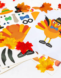 Make-A-Turkey Stickers Thanksgiving Party Games/Favors/Supplies - Set Of 36
