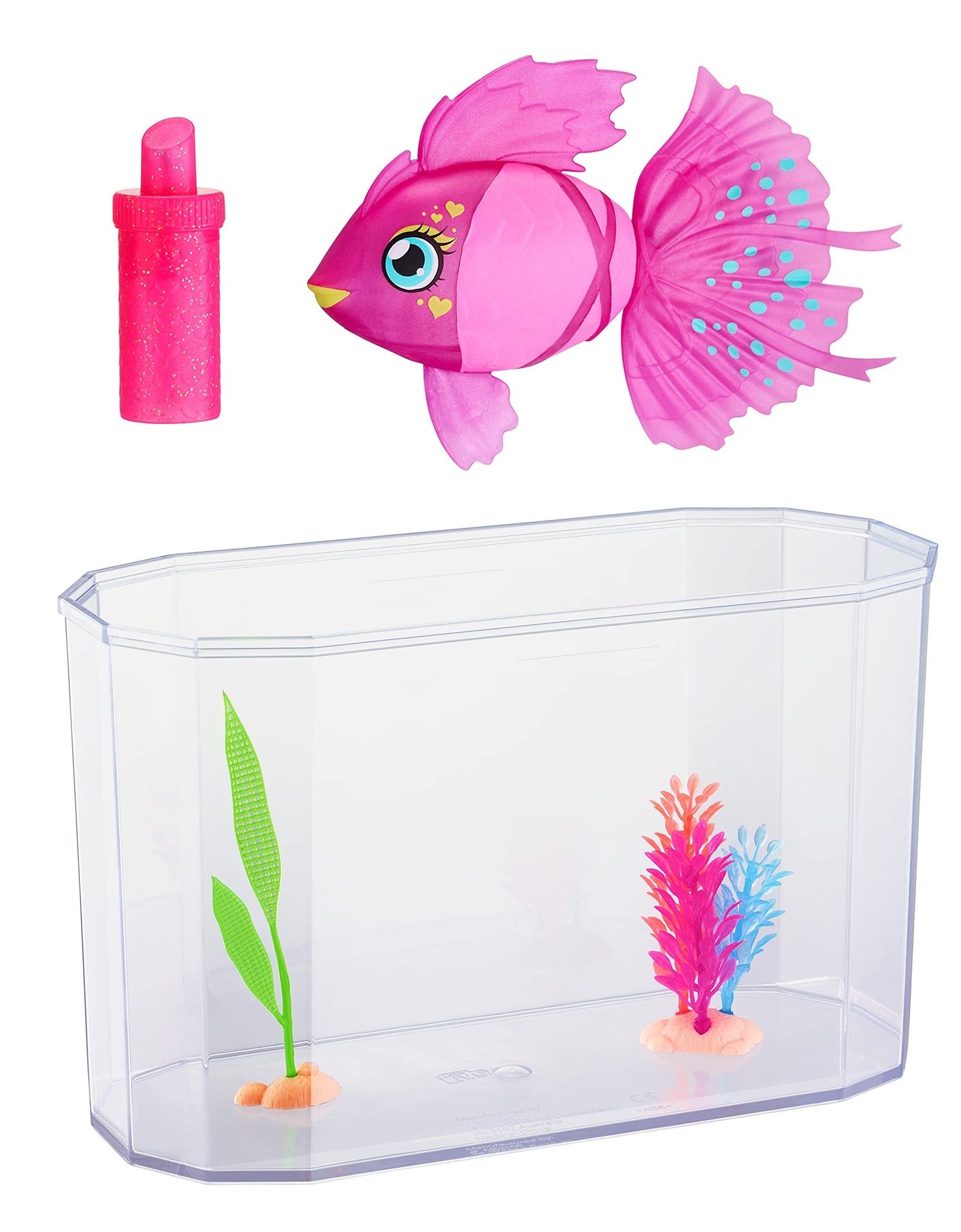 Little Live Pets - Lil' Dippers Fish Tank: Splasherina| Interactive Toy Fish & Tank , Magically Comes Alive in Water, Feed and Swims Like A Real Fish