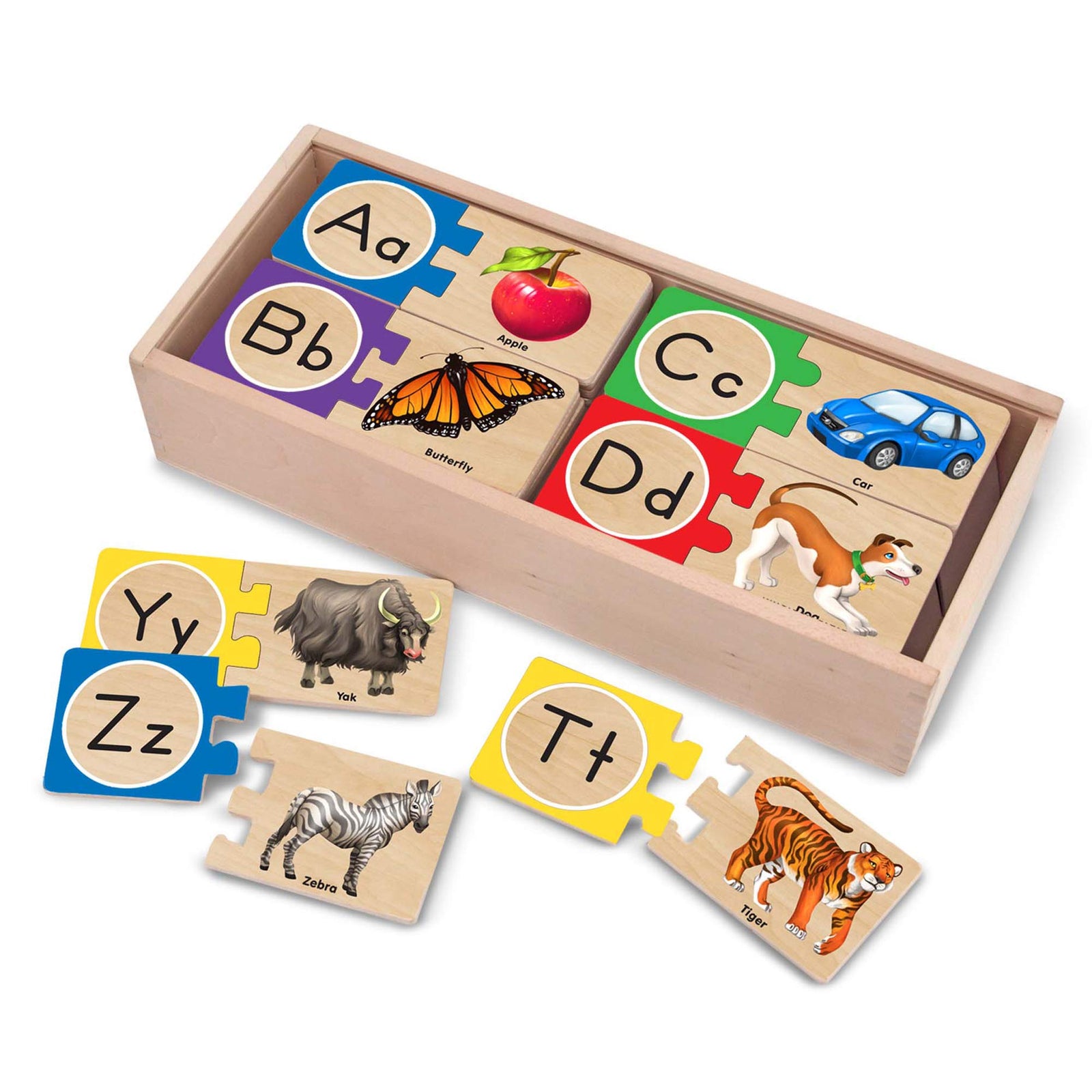Melissa & Doug Self-Correcting Alphabet Wooden Puzzles With Storage Box (52 pcs)